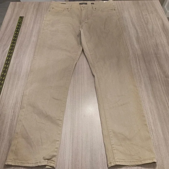 Lucky Brand 410 Athletic Slim Pants Mens 33x30 Tan Khaki 4-Way Stretch - Picture 2 of 8